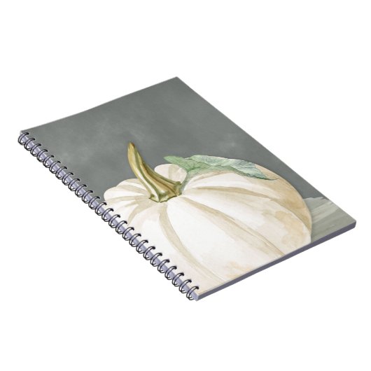 Pompoen van witte herfst notitieboek (Rechterzijde)