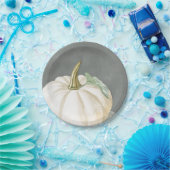 Pompoen van witte herfst papieren bordje (Feest)