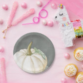 Pompoen van witte herfst papieren bordje (Feest)