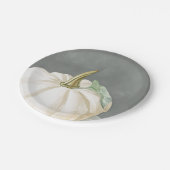 Pompoen van witte herfst papieren bordje (Gekanteld)