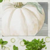 Pompoen van witte herfst theedoek (Gevouwen)