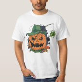 Pompoen vangt spin voor Halloween T-shirt (Voorkant)