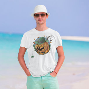 Pompoen vangt spin voor Halloween T-shirt