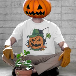 Pompoen vangt spin voor Halloween T-shirt