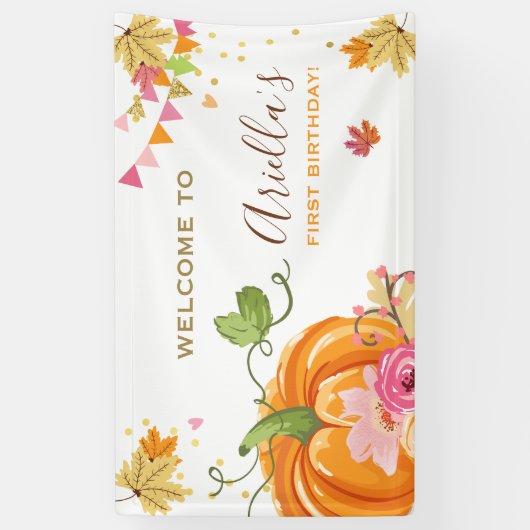 Pompoen Verjaardag achtergrond Banner Herfst Herfs (Verticaal)