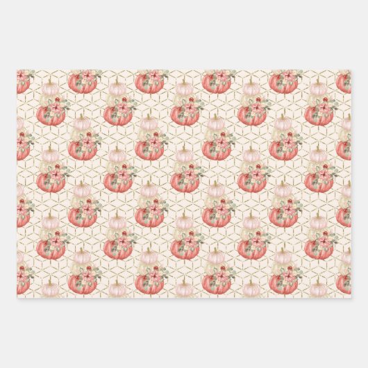 Pompoen Verjaardag Baby shower Meisje Bridal Inpakpapier Vel (Voorkant 3)