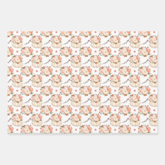 Pompoen Verjaardag Baby shower Meisje Bridal Inpakpapier Vel (Voorkant 2)