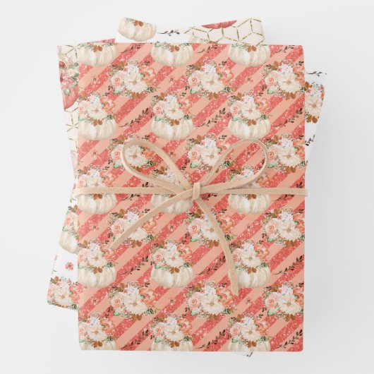 Pompoen Verjaardag Baby shower Meisje Bridal Inpakpapier Vel (In situ)
