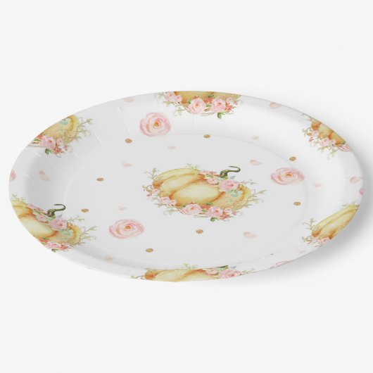 Pompoen Verjaardag Baby shower Papieren Borden Papieren Bordje (Gekanteld)