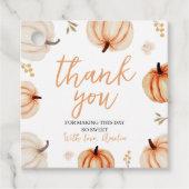 Pompoen Verjaardag Bedankt Gift Label (Voorkant)