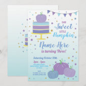 Pompoen Verjaardag Blauw Nodig ELKE LEEFTIJD Herfs Kaart (Voorkant / Achterkant)