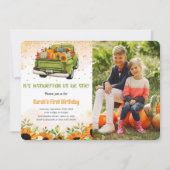 Pompoen verjaardag foto uitnodiging (Voorkant)