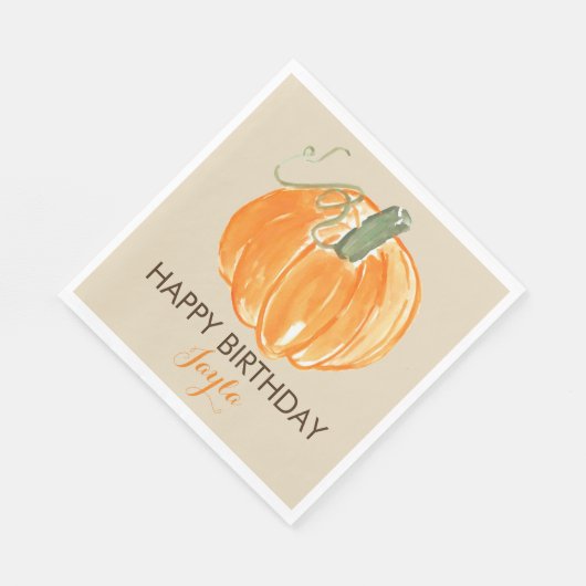 Pompoen Verjaardag herfst Verjaardag servet (Hoek)