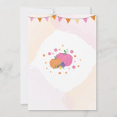 Pompoen Verjaardag Nodig Herfst Roze Meisje Gold  Kaart (Achterkant)