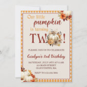 Pompoen Verjaardag Onze kleine pompoen wordt twee Kaart (Voorkant)