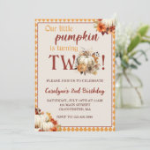 Pompoen Verjaardag Onze kleine pompoen wordt twee Kaart (Staand voorkant)