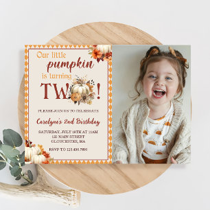 Pompoen Verjaardag Onze kleine pompoen wordt twee Kaart