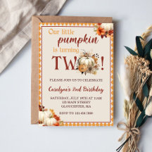 Pompoen Verjaardag Onze kleine pompoen wordt twee