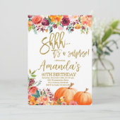 Pompoen Verjaardag, Shhh het is een verrassing her Kaart (Staand voorkant)