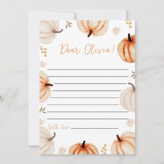 Pompoen Verjaardag Tijd Capsule Kaart (Voorkant)