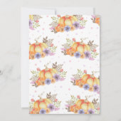 Pompoen Verjaardag Uitnodiging Roze & Gouden Herfs (Achterkant)