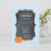 Pompoen Verjaardag Uitnodigingen voor Jongen (Staand voorkant)