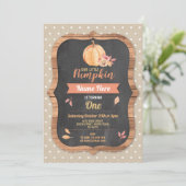 Pompoen verjaardagsfeest Herfst Herfstblad Uitnodi Kaart (Staand voorkant)