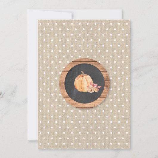 Pompoen verjaardagsfeest Herfst Herfstblad Uitnodi Kaart (Achterkant)