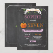 Pompoen verjaardagsfeestje krijt roze elke leeftij kaart (Voorkant / Achterkant)