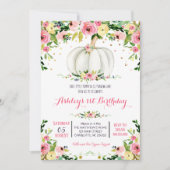 Pompoen verjaardagsuitnodiging, herfst verjaardags kaart (Voorkant)