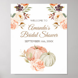 Pompoen Verliefd Bruids Shower Welkom Bord Poster