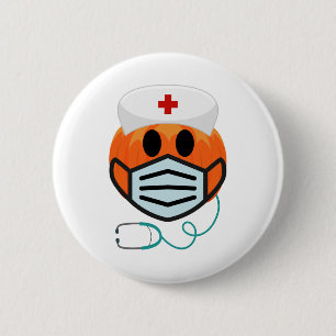 Pompoen Verpleegster Grappig Eng Halloween Verplee Ronde Button 5,7 Cm