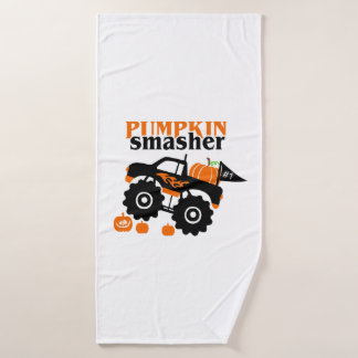 Pompoen Verpulveraar Jongens Halloween Monstertruc Badhanddoek