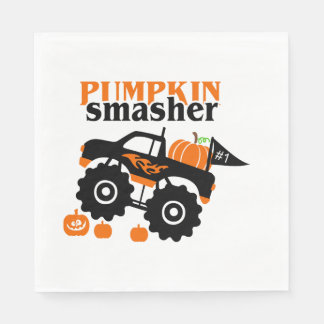 Pompoen Verpulveraar Jongens Halloween Monstertruc Servet