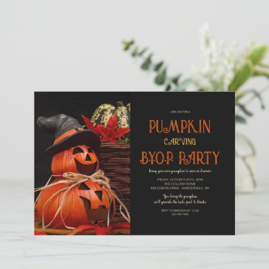 Pompoen Versierfeestje Kaart (Staand voorkant)