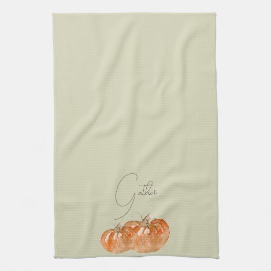 Pompoen "Verzamelen" Theedoek (Verticaal)