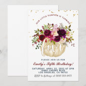 Pompoen Vijfde Verjaardag uitnodiging (Voorkant / Achterkant)