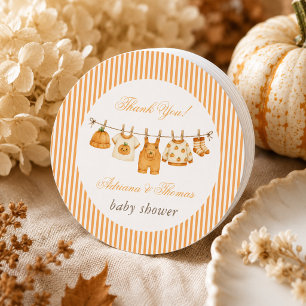 Pompoen Vintage Baby Shower Kleren Bedankt Ronde Sticker