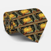 Pompoen vintage label stropdas (Opgerold)