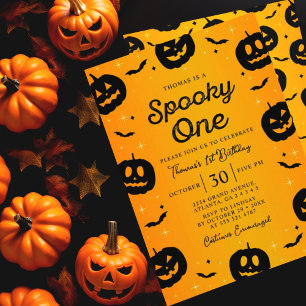 pompoen vleermuizen halloween spooky een verjaarda kaart