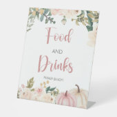 Pompoen Voedsel en Drinken Baby shower Pedestal Si Reclamebord Met Voetstuk (Voorkant)