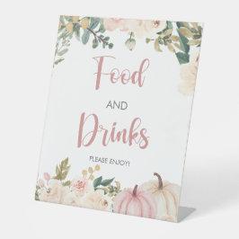 Pompoen Voedsel en Drinken Baby shower Pedestal Si Reclamebord Met Voetstuk