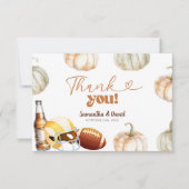 Pompoen Voetball Koppel Shower Bedankkaart (Voorkant)