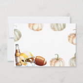 Pompoen Voetballen Koppel Shower Bedankkaart (Achterkant)