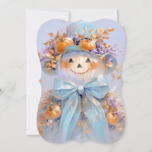 Pompoen vogelverschrikker Halloween Baby shower Kaart (Achterkant)