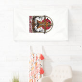 Pompoen Vogelverschrikker Halloween Vintage Gravur Spandoek (Insitu)