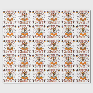 Pompoen vogelverschrikker kawaii Halloween herfst  Cadeaupapier