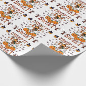 Pompoen vogelverschrikker kawaii Halloween herfst  Cadeaupapier (Hoek)