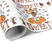 Pompoen vogelverschrikker kawaii Halloween herfst  Cadeaupapier (Rol Hoek)
