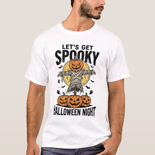 Pompoen Vogelverschrikker Shirt Vintage Halloween  (Voorkant)